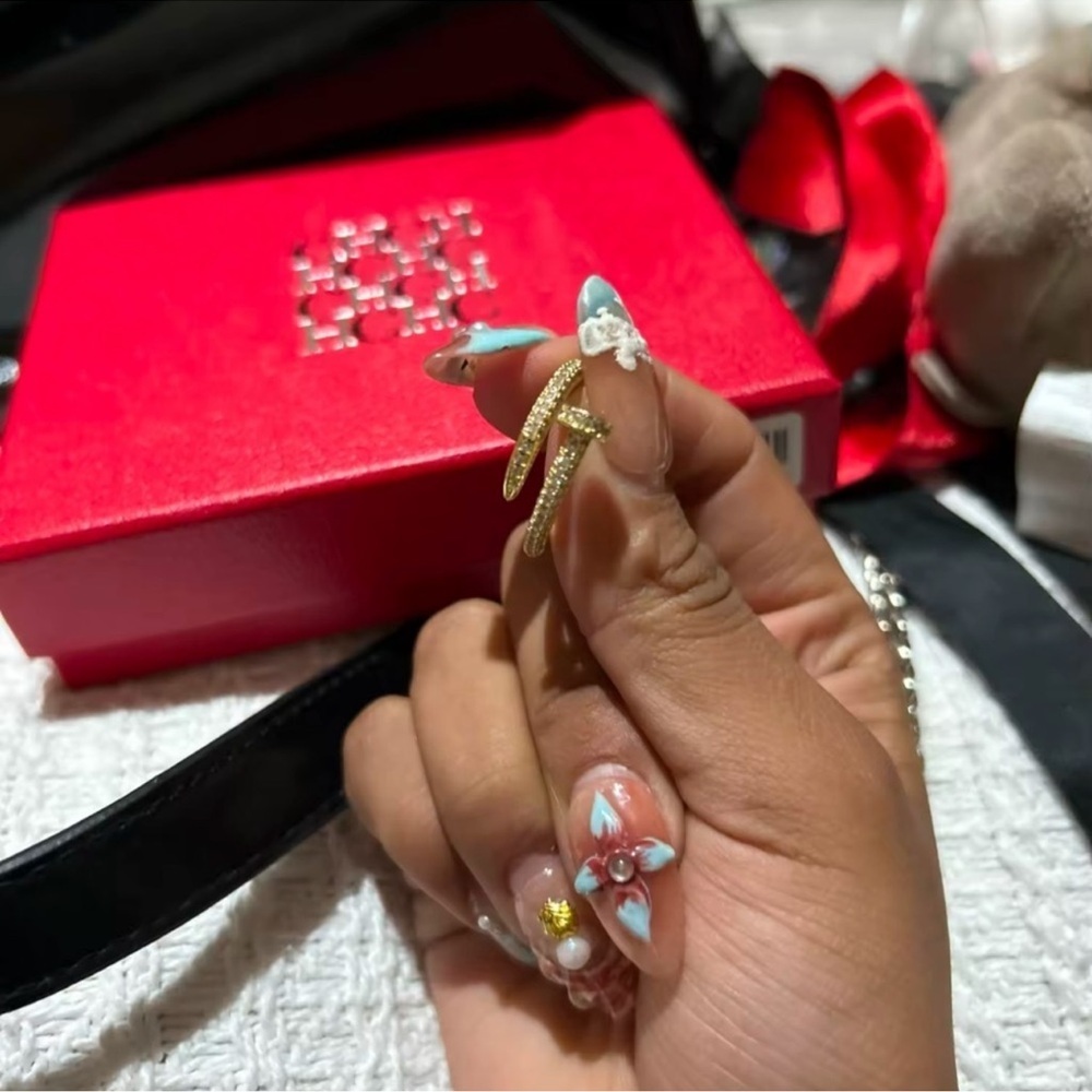 Juste Un Clou Nail Gold Zirconia Ring - Picture 12 of 12